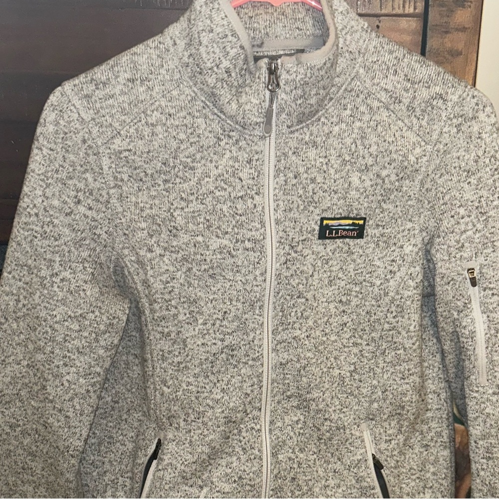L.L. Bean Heathered Gray Zip-Up Jacket